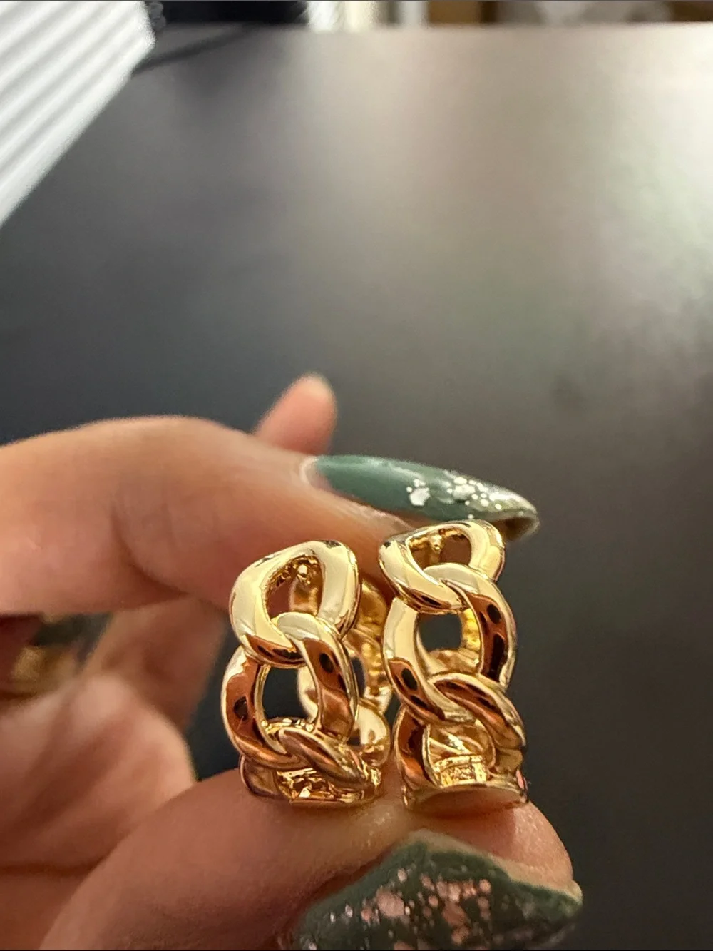 Gold Chain-Link Hoop Earrings - Women Jewelry